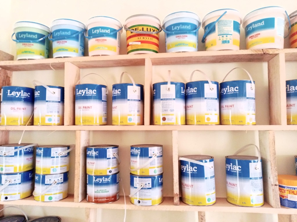 A selection of paints stocked at RitPaul Ventures